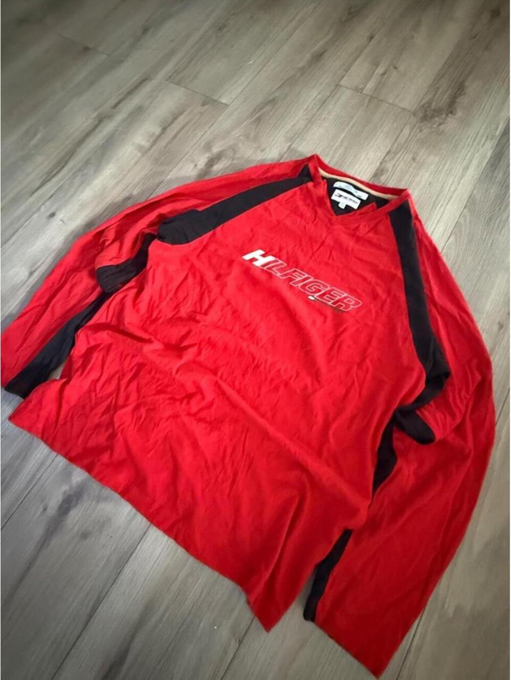 Y2K Tommy Hilfiger Red Long Sleeve